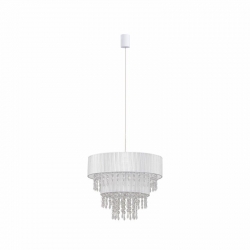 Nowodvorski lampa wisząca TOSCANA E27 x 1 Tkanina Kryształki akrylowe Biały ~220-230 V MAX: 1x60W