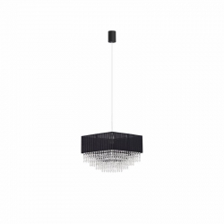 Nowodvorski lampa wisząca MODENA E27 x 1 Tkanina Kryształki akrylowe Czarny ~220-230 V MAX: 1x60W