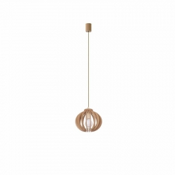 Nowodvorski lampa wisząca IKA C E27 x 1 Sklejka Stal lakierowana Naturalne drewno ~220-230 V MAX: 60W