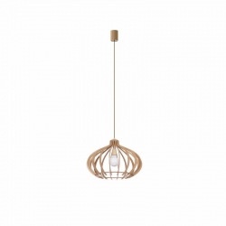 Nowodvorski lampa wisząca IKA D E27 x 1 Sklejka Stal lakierowana Naturalne drewno ~220-230 V MAX: 60W