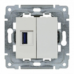 KOS-ELEKTRO SYSTEM DANTE ładowarka 1xUSB 3.0 5V 2A 450455 biały