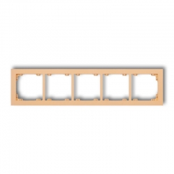 Karlik DECO Ramka uniwersalna 5-krotna z tworzywa DECO Pastel Matt brzoskwiniowy PODTYNKOWY produkt na zamówienie IP 20 45DR-5
