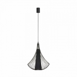 Nowodvorski lampa wisząca KAREN E27 x 1 Stal lakierowana Tkanina Czarny ~220-230 V MAX: 1x40W