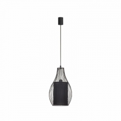 Nowodvorski lampa wisząca CAMILLA E27 x 1 Stal lakierowana Tkanina Czarny ~220-230 V MAX: 1x40W