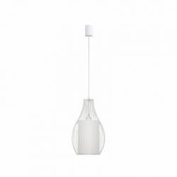 Nowodvorski lampa wisząca CAMILLA E27 x 1 Stal lakierowana Tkanina Biały ~220-230 V MAX: 1x40W