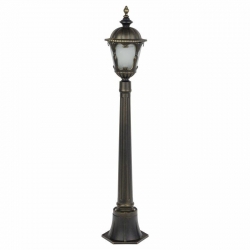 Nowodvorski słupek ogrodowy TYBR E27 x 1 Aluminium lakierowane Szkło Czarny patynowany złotem ~220-230 V MAX: 1x60W