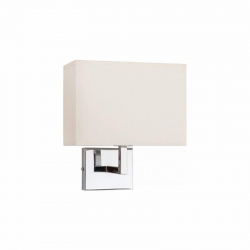 Nowodvorski kinkiet HOTEL E27 x 1 Tkanina Stal chromowana Ecru ~220-230 V MAX: 1x60W