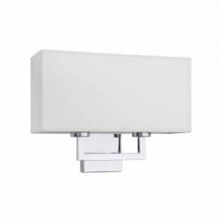 Nowodvorski kinkiet HOTEL E27 x 2 Tkanina Stal chromowana Ecru ~220-230 V MAX: 2x60W