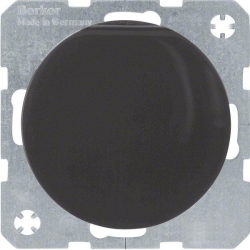 HAGER POLO Berker R.1/R.3 Gniazdo z/u schuko z klapką czarne połysk 47512045