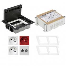 KONTAKT SIMON FLOOR BOX puszka podłogowa 2x gniazdo pojedyncze z/u + 1x gniazdo RTV-SAT + 1x gniazdo DATA z/u + kaseta do wylewki