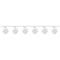 Zestaw 6x lampa PIANO Track 1F biała z żarówką led gu10 ES111 9W ciepła biała + szynoprzewód 2 x 2m kolor biały