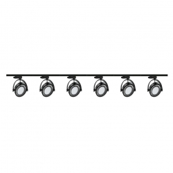 Zestaw 6x lampa PIANO Track 3F czarna z żarówką led gu10 ES111 8,9W ciepła biała + szynoprzewód 2 x 2m kolor czarny