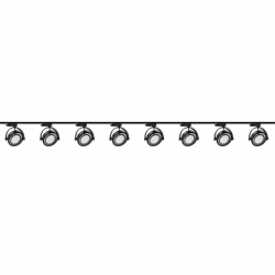 Zestaw 8x lampa PIANO Track 1F czarna z żarówką led gu10 ES111 9W ciepła biała + szynoprzewód 2 x 2m kolor czarny