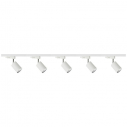 Zestaw 5x lampa SIENA Track biała z żarówką led gu10 PHILIPS 5W ciepła biała + szynoprzewód 2 x 2m kolor biały