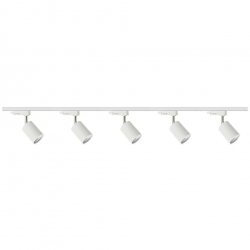 Zestaw 5x lampa SIENA Track 3F biała z żarówką led gu10 PHILIPS 5W ciepła biała + szynoprzewód 2 x 2m kolor biały