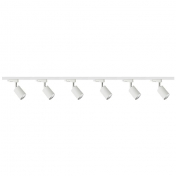 Zestaw 6x lampa SIENA Track 3F biała z żarówką led gu10 PHILIPS 5W ciepła biała + szynoprzewód 2 x 2m kolor biały
