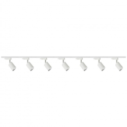 Zestaw 7x lampa SIENA Track 3F biała z żarówką led gu10 PHILIPS 5W ciepła biała + szynoprzewód 2 x 2m kolor biały