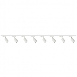 Zestaw 8x lampa SIENA Track 3F biała z żarówką led gu10 PHILIPS 5W ciepła biała + szynoprzewód 2 x 2m kolor biały