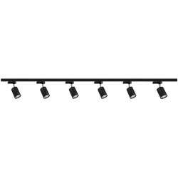 Zestaw 6x lampa SIENA Track czarna z żarówką led gu10 PHILIPS 5W ciepła biała + szynoprzewód 2 x 2m kolor czarny