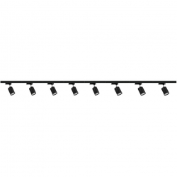 Zestaw 8x lampa SIENA Track czarna z żarówką led gu10 PHILIPS 5W ciepła biała + szynoprzewód 2 x 2m kolor czarny