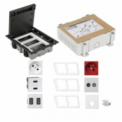 KONTAKT SIMON FLOOR BOX puszka podłogowa 1x gniazdo z/u + 1x DATA +1x RTV-SAT+ 1x gniazdo RJ45 kat.6 + 2x gniazdo HDMI + 1x USB ładowania + kaseta do 