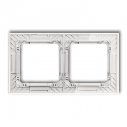 Karlik DECO Ramka uniwersalna podwójna transparentna DECO Art - efekt szkła ramka transparentna spód biały transparentny PODTYNKOWY 52-0-DRS-2