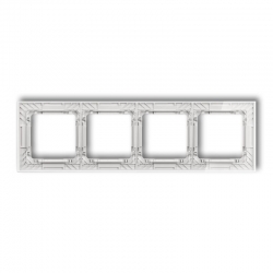 Karlik DECO Ramka uniwersalna poczwórna transparentna DECO Art - efekt szkła ramka transparentna spód biały transparentny PODTYNKOWY  52-0-DRS-4