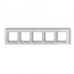 Karlik DECO Ramka uniwersalna 5-krotna transparentna DECO Art - efekt szkła ramka transparentna spód biały transparentny PODTYNKOWY 52-0-DRS-5