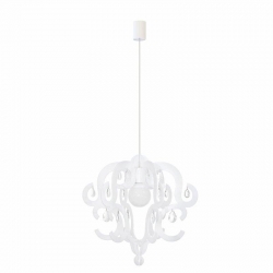 Nowodvorski lampa wisząca KATERINA E27 x 1 Tworzywo sztuczne ABS Szkło Biały ~220-230 V MAX: 1x60W