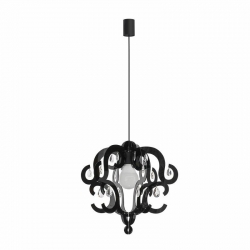 Nowodvorski lampa wisząca KATERINA E27 x 1 Tworzywo sztuczne ABS Szkło Czarny ~220-230 V MAX: 1x60W