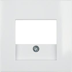 HAGER POLO Berker B.Kwadrat płytka czołowa do gniazda głośnikowego i gniazda ładowania USB biały połysk 5310338989