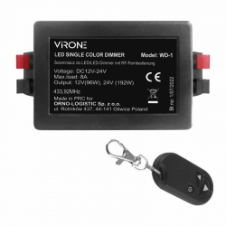 Orno Ściemniacz LED 12/24VDC RF radiowy z pilotem 96W/192W