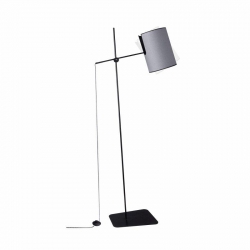Nowodvorski Lampa podłogowa ZELDA E27 x 1 Tkanina Stal lakierowana Szary ~220-230 V MAX: 1x60W
