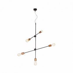Nowodvorski lampa wisząca STICKS E27 x 5 Stal lakierowana Czarny ~220-230 V MAX: 5x60W