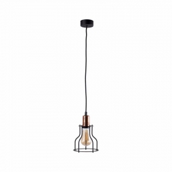 Nowodvorski lampa wisząca WORKSHOP B E27 x 1 Stal lakierowana Stal miedziowana Czarny ~220-230 V MAX: 1x60W