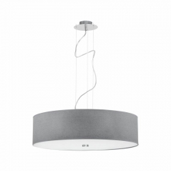 Nowodvorski lampa wisząca VIVIANE E27 x 3 Tkanina Szkło Szary ~220-230 V MAX: 3x60W