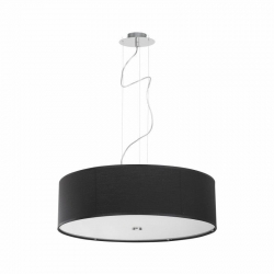 Nowodvorski lampa wisząca VIVIANE E27 x 3 Tkanina Szkło Czarny ~220-230 V MAX: 3x60W