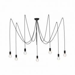 Nowodvorski lampa wisząca SPIDER E27 x 7 Przewód w oplocie Stal lakierowana Czarny ~220-230 V MAX: 7x60W