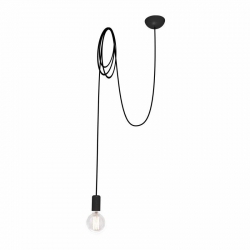 Nowodvorski lampa wisząca SPIDER E27 x 1 Przewód w oplocie Stal lakierowana Czarny ~220-230 V MAX: 1x60W