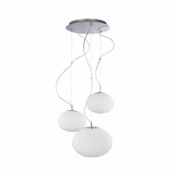 Nowodvorski lampa wisząca NUAGE E27 x 3 Szkło Stal chromowana Biały ~220-230 V MAX: 3x60W