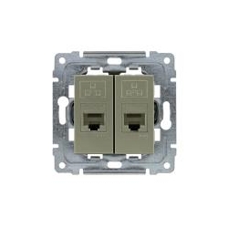KOS-ELEKTRO SYSTEM DANTE Gniazdo komputerowe podwójne 2xRJ45 kat.5e nieekranowane satyna 455067