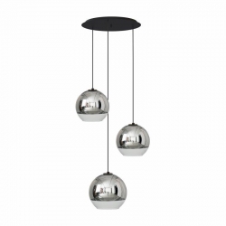 Nowodvorski lampa wisząca GLOBE PLUS E27 x 3 Szkło metalizowane Stal lakierowana Chrom 220-230 V MAX: 60W