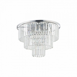 Nowodvorski plafon CRISTAL M E14 x 9 Kryształ Stal lakierowana Transparentny 220-230 V MAX: 60W