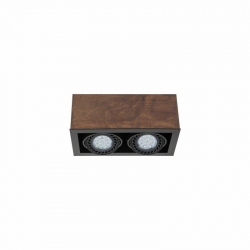 Nowodvorski oprawa natynkowa BOX ANTIQUE ES111 GU10 x 2 Sklejka Stal lakierowana Ciemne drewno 220-230 V MAX: 75W