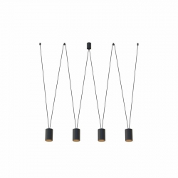 Nowodvorski lampa wisząca MORE TONE GU10 x 4 Stal lakierowana Tworzywo sztuczne ABS Czarny 220-230 V MAX: 10W only LED