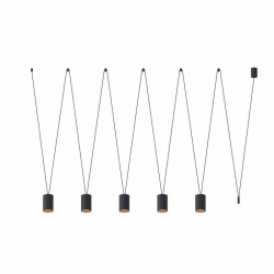 Nowodvorski lampa wisząca MORE TONE GU10 x 5 Stal lakierowana Tworzywo sztuczne ABS Czarny 220-230 V MAX: 10W only LED