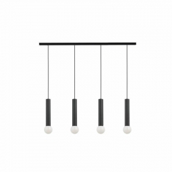 Nowodvorski lampa wisząca BATON E27 x 4 Stal lakierowana Czarny 220-230 V MAX: 10W only LED