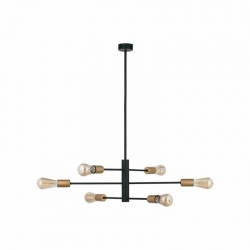 Nowodvorski lampa wisząca ROTOR E27 x 6 Stal lakierowana Czarny 220-230 V MAX: 6x60W