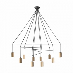 Nowodvorski lampa wisząca IMBRIA GU10 x 10 Lity mosiądz Przewód w oplocie Mosiądz 220-230 V MAX: 10W only LED