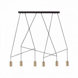 Nowodvorski lampa wisząca IMBRIA GU10 x 6 Lity mosiądz Przewód w oplocie Mosiądz 220-230 V MAX: 10W only LED